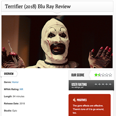 Terrifier (2018) Blu Ray Review